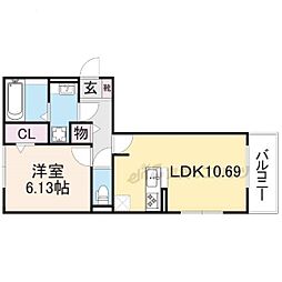 エクセディ1 1LDKの間取図画像