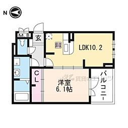 ジェルメ 1LDKの間取図画像