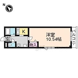 ヴィラ草津 1Kの間取図画像