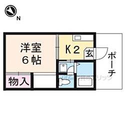 レジデンス秋桜A棟 1Kの間取図画像