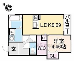 ルームス楓 1LDKの間取図画像