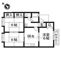 サンハイム 3DKの間取図画像