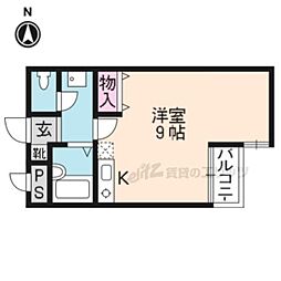 KYOMANSION 1Kの間取図画像
