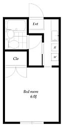 吉岡コーポ 1Kの間取図画像