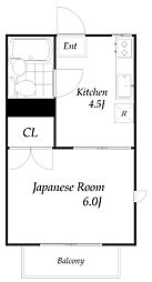 エステートピア司コーポ 2階1Kの間取り
