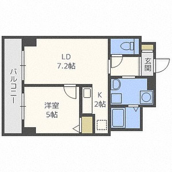 エアリー元町 ｜北海道札幌市東区北二十一条東16丁目(賃貸マンション1LDK・4階・36.13㎡)の写真 その2