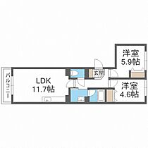 厚別イーストＮ，ｓ  ｜ 北海道札幌市厚別区厚別東一条6丁目（賃貸マンション2LDK・1階・50.15㎡） その2