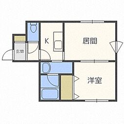 エルフィーノ 1LDKの間取図画像