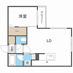 CARRERA行啓通 1LDKの間取図画像