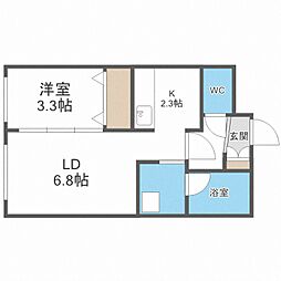 コンフォート・オスト9 1LDKの間取図画像