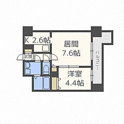 RESIDIASAPPORO-EKIMAE 1LDKの間取図画像