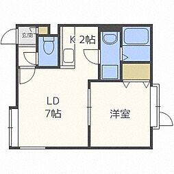 エフ・グランツ 1LDKの間取図画像