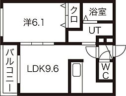 グランジェ月寒公園 1LDKの間取図画像