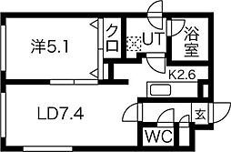 レモネードN31 1LDKの間取図画像