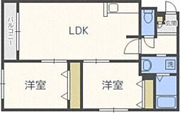 グランコンフォート札幌 2LDKの間取図画像