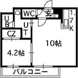 フィオーレ参番館 1LDKの間取図画像