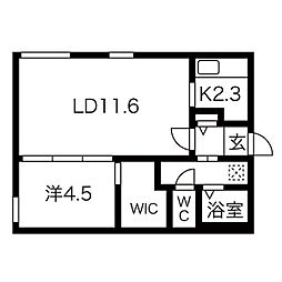 アートパーク2 1LDKの間取図画像