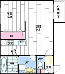 ANGEROSE 1LDKの間取図画像