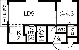 SunnySpot 1LDKの間取図画像