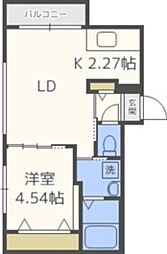 CIEL新札幌 1LDKの間取図画像
