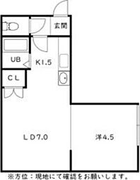 トキメック円山並木通2 1LDKの間取図画像