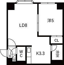 アクアボーン8・8 1LDKの間取図画像