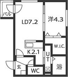 プレミアエグゼクティブ 1LDKの間取図画像