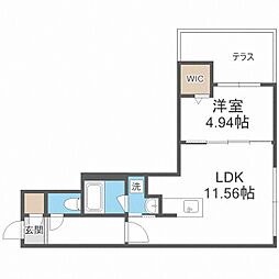 DIOCLASIS南6条 1LDKの間取図画像
