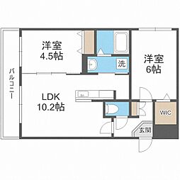 ネコオール麻生 2LDKの間取図画像