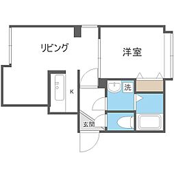 ロイヤルハイアット平岸 1DKの間取図画像