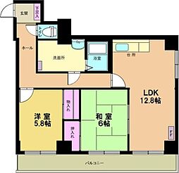 ビスタ麻生山田ビル 2LDKの間取図画像