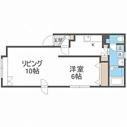 ジュネス24 1LDKの間取図画像