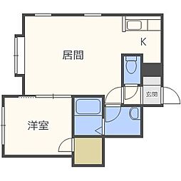 ラグナベルデ発寒1 1LDKの間取図画像