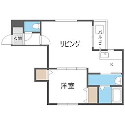POLLUX S7 1LDKの間取図画像