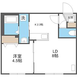 S-RESIDENCE桑園イースト 1LDKの間取図画像