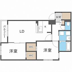 アビタクレール2 2LDKの間取図画像