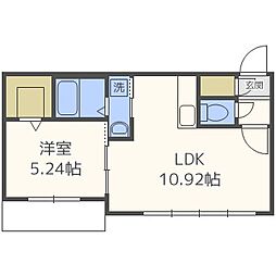 Lienマルヤマ 1LDKの間取図画像