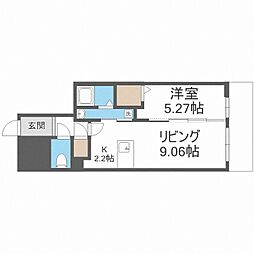 ピオネロ琴似 1LDKの間取図画像