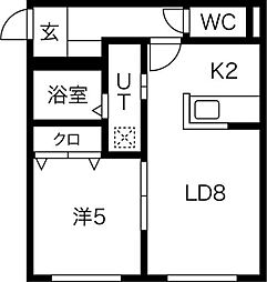 ニアステーション宮の沢 1LDKの間取図画像