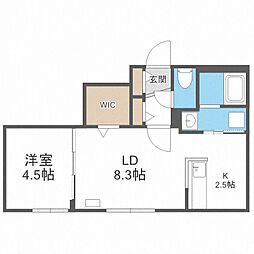 partire裏参道 1LDKの間取図画像