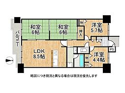 ネオハイツ姫路アメティ228 4LDKの間取図画像