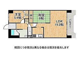 東加古川ハイタウンC棟 2LDKの間取図画像