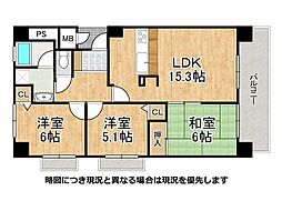 ネオグランデ坂田町姫路駅北 3LDKの間取図画像