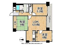 プレステージ姫路西飾磨 3LDKの間取図画像