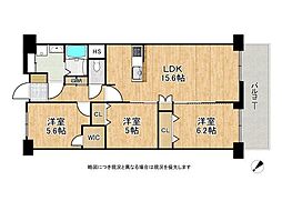 マンハイム加古川A棟 3LDKの間取図画像