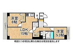 シャルム小阪一番館 2LDKの間取図画像