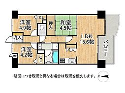 朝日プラザイーストスクエア 3LDKの間取図画像