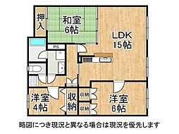 グラン・フェルティ平野加美 3LDKの間取図画像