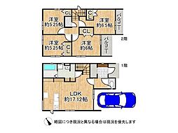 東大阪市日下町1丁目　中古一戸建て 4LDKの間取り