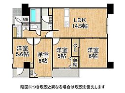 ファミールハイツ八尾B棟 4LDKの間取図画像